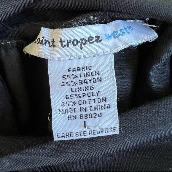 Linen Blend Saint Tropez West Boho Artsy Polkadot Fully Lined Pleated Midi Skirt - Picture 12 of 12